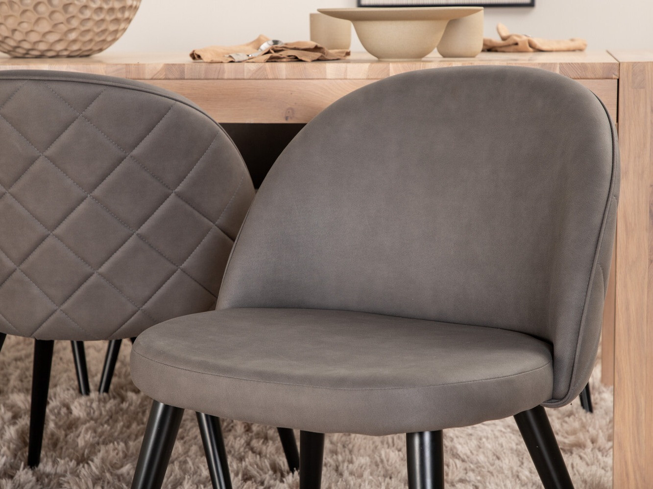 Conjunto de mesas y sillas para comedor Dallas 2952 (Gris + Negro)