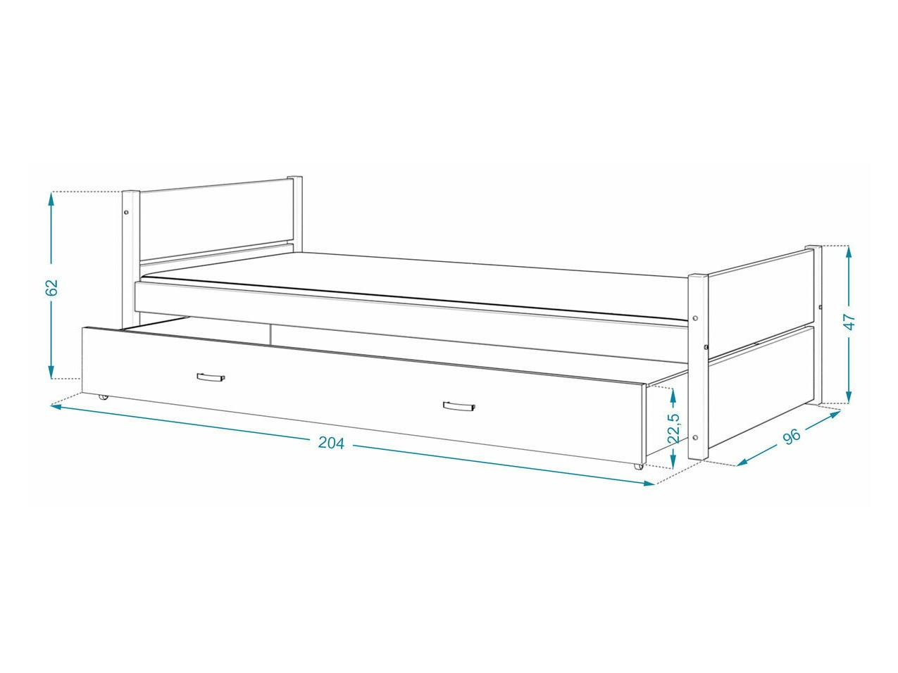 Cama Aurora 176 (Gris)