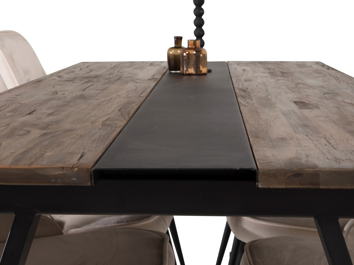 Conjunto de comedor Dallas 1934 (Negro + Beige)
