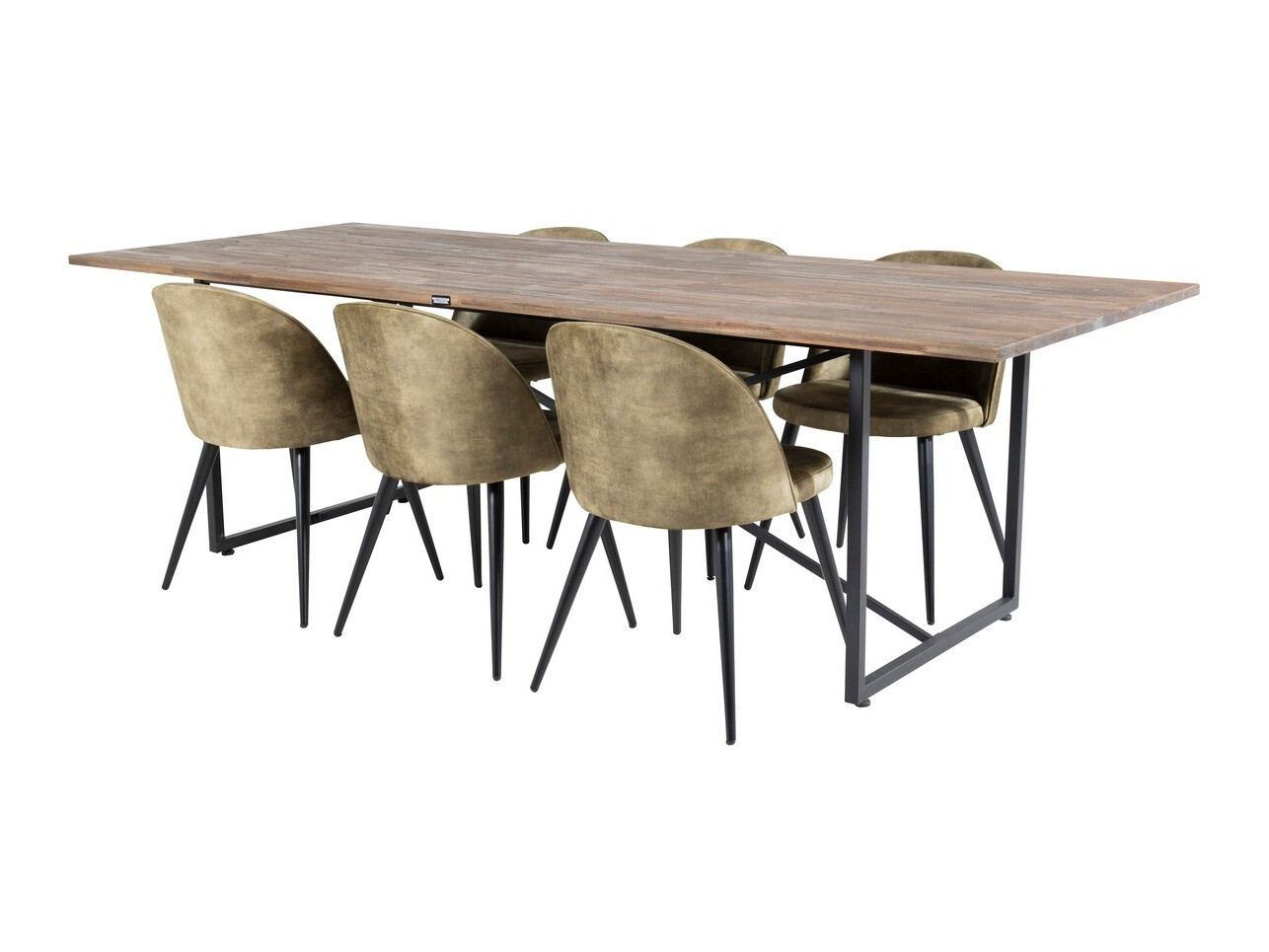 Conjunto de mesas y sillas para comedor Dallas 1598 (Verde polvoriento)