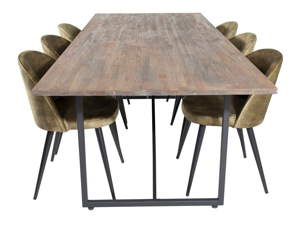 Conjunto de mesas y sillas para comedor Dallas 1598 (Verde polvoriento)