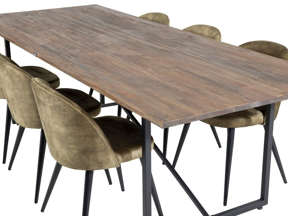 Conjunto de mesas y sillas para comedor Dallas 1598 (Verde polvoriento)