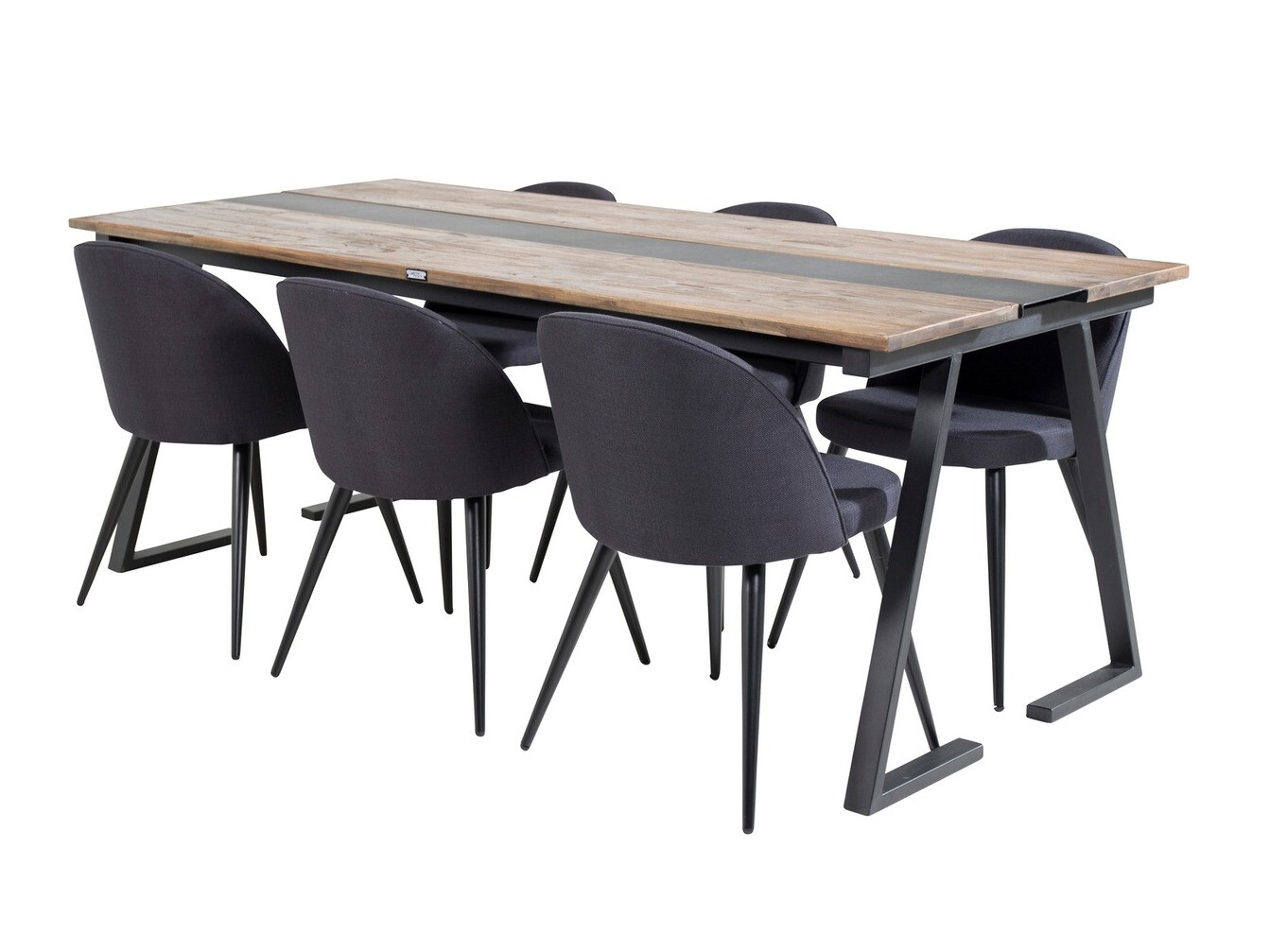 Conjunto de mesas y sillas para comedor Dallas 1944 (Negro)