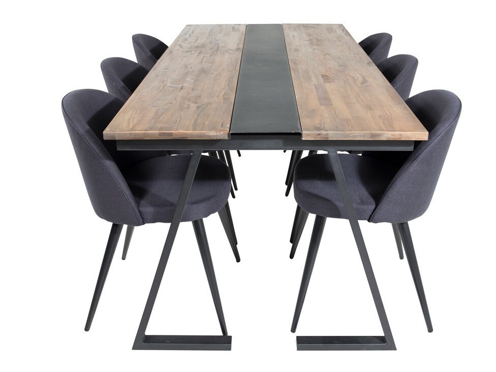 Conjunto de mesas y sillas para comedor Dallas 1944 (Negro)