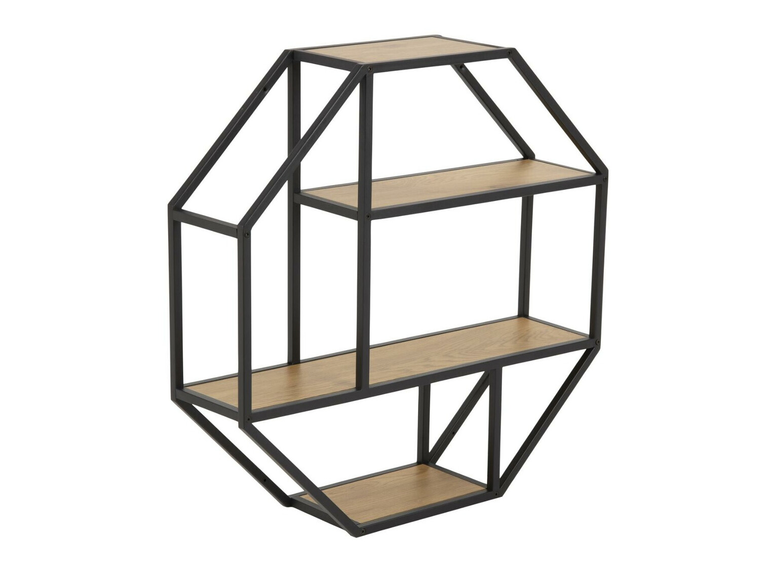 Estantería de pared Norsica Sevferi 144 (Roble salvaje + Negro)