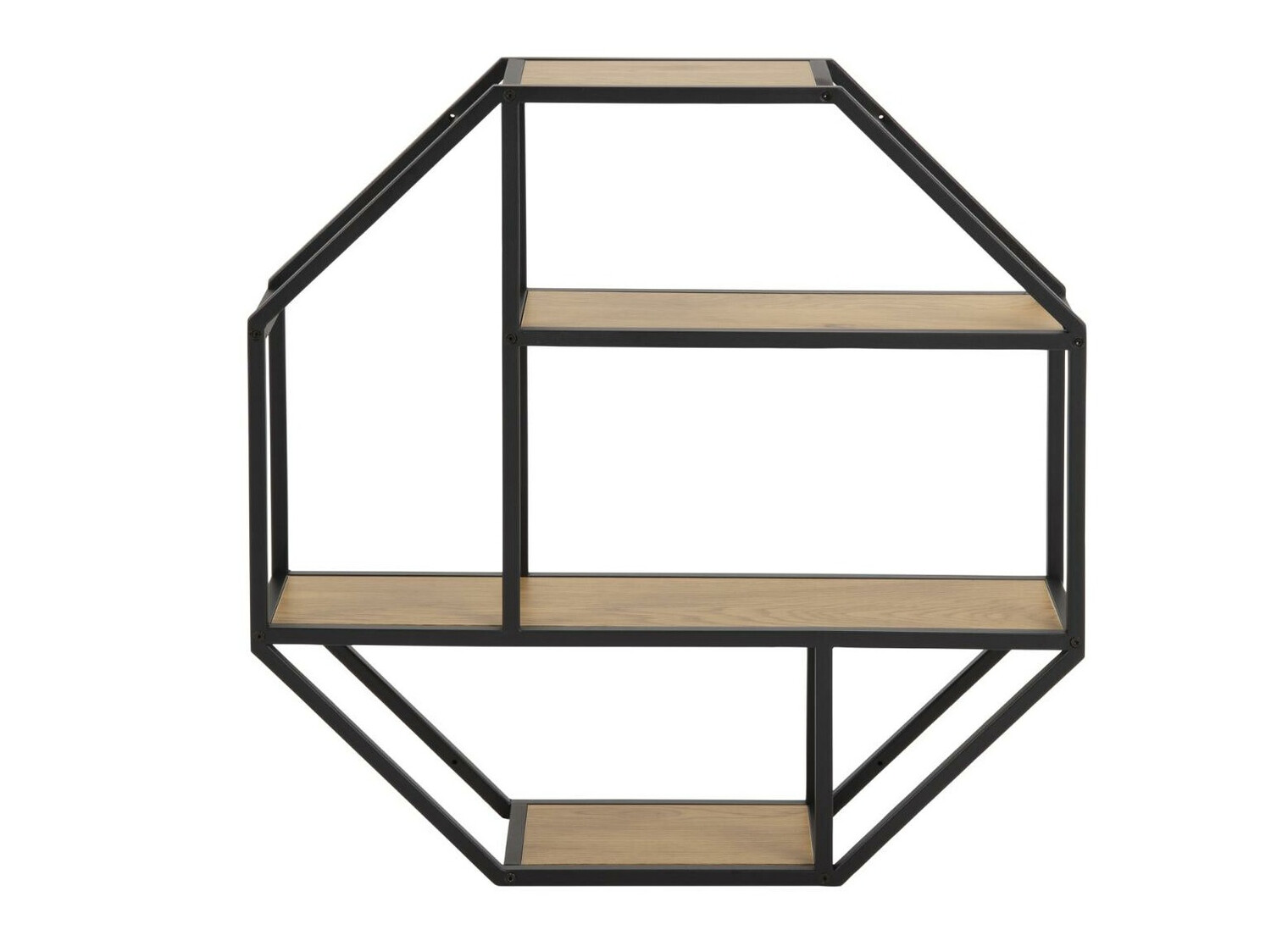 Estantería de pared Norsica Sevferi 144 (Roble salvaje + Negro)