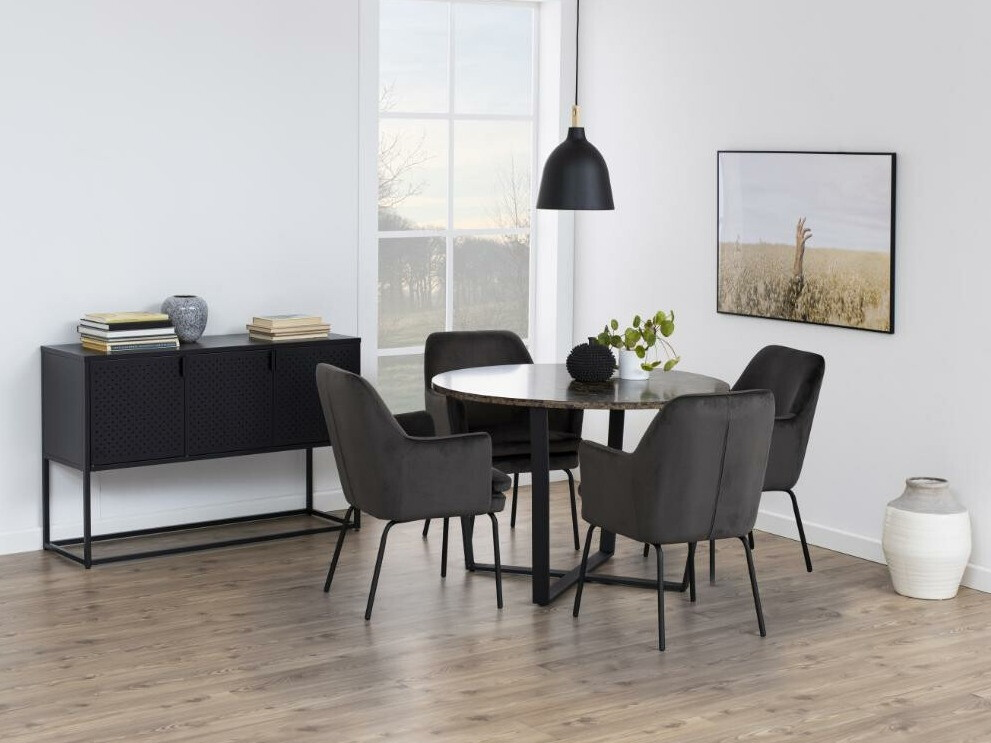 Mesa Norsica 309 (Mármol marrón + Negro)