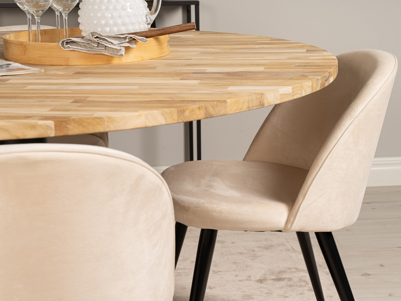 Conjunto de comedor Dallas 1731 (Negro + Crema)