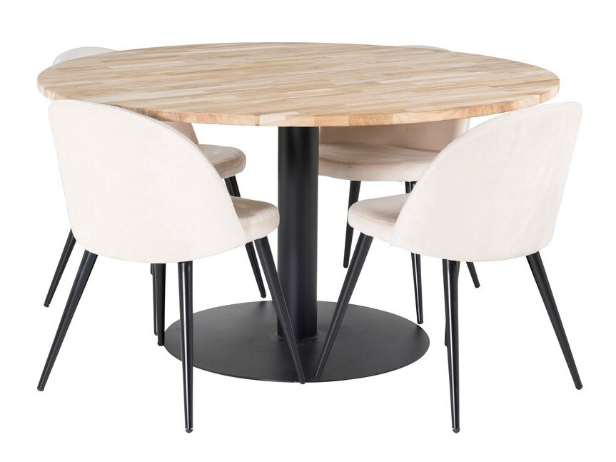 Conjunto de comedor Dallas 1731 (Negro + Crema)