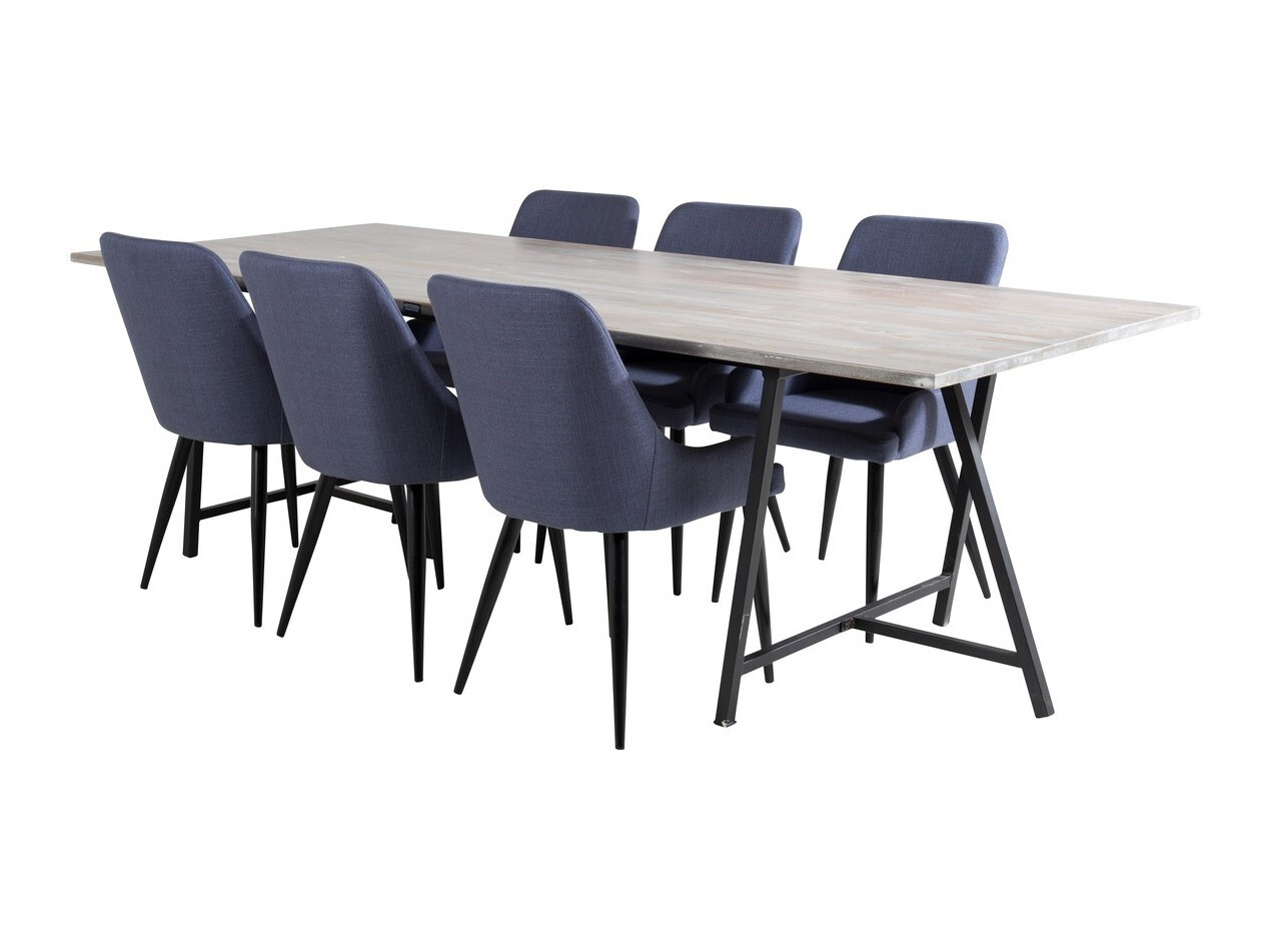 Conjunto de comedor Dallas 1846 (Negro + Azul)