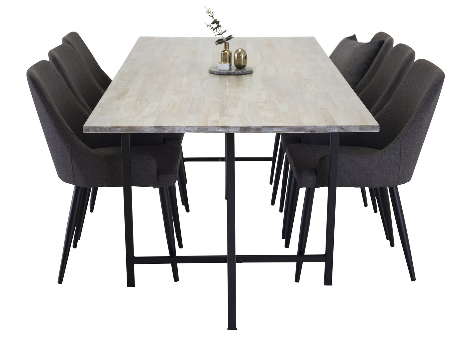 Conjunto de comedor Dallas 1846 (Negro + Gris oscuro)