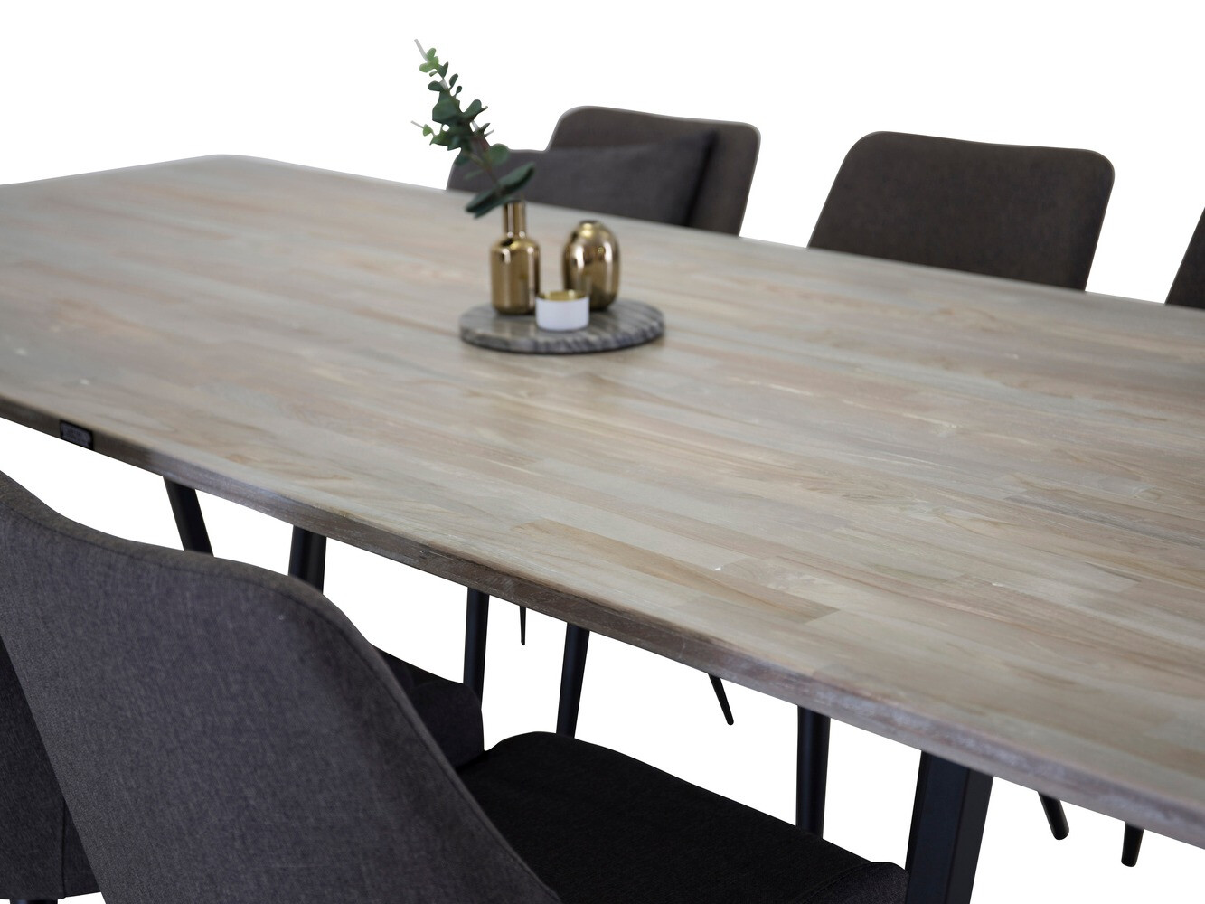 Conjunto de comedor Dallas 1846 (Negro + Gris oscuro)