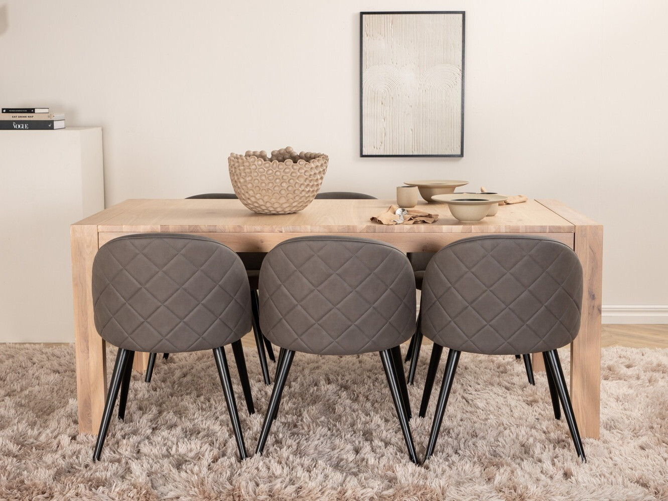 Conjunto de comedor Dallas 2952 (Gris + Negro)