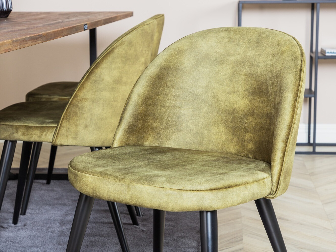 Conjunto de mesas y sillas para comedor Dallas 1598 (Verde polvoriento)