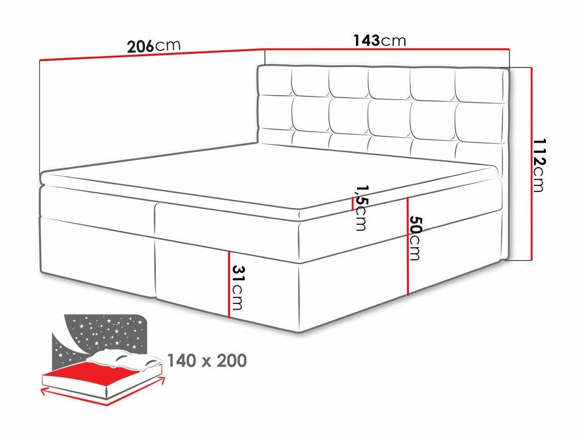 Cama continental Comfivo 196 (Muna 08)
