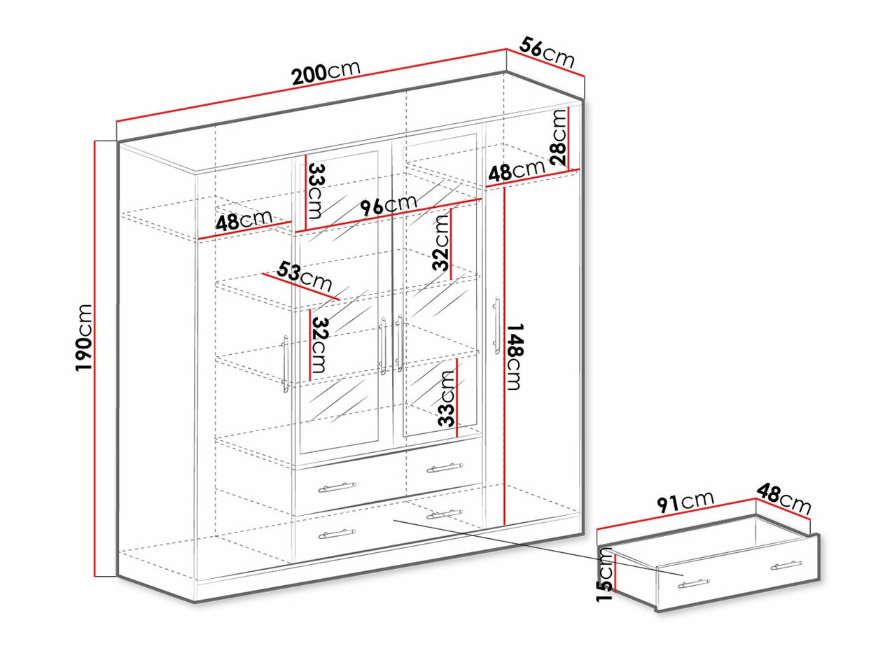Armario Cavmero 100 (Roble Sonoma + Blanco)