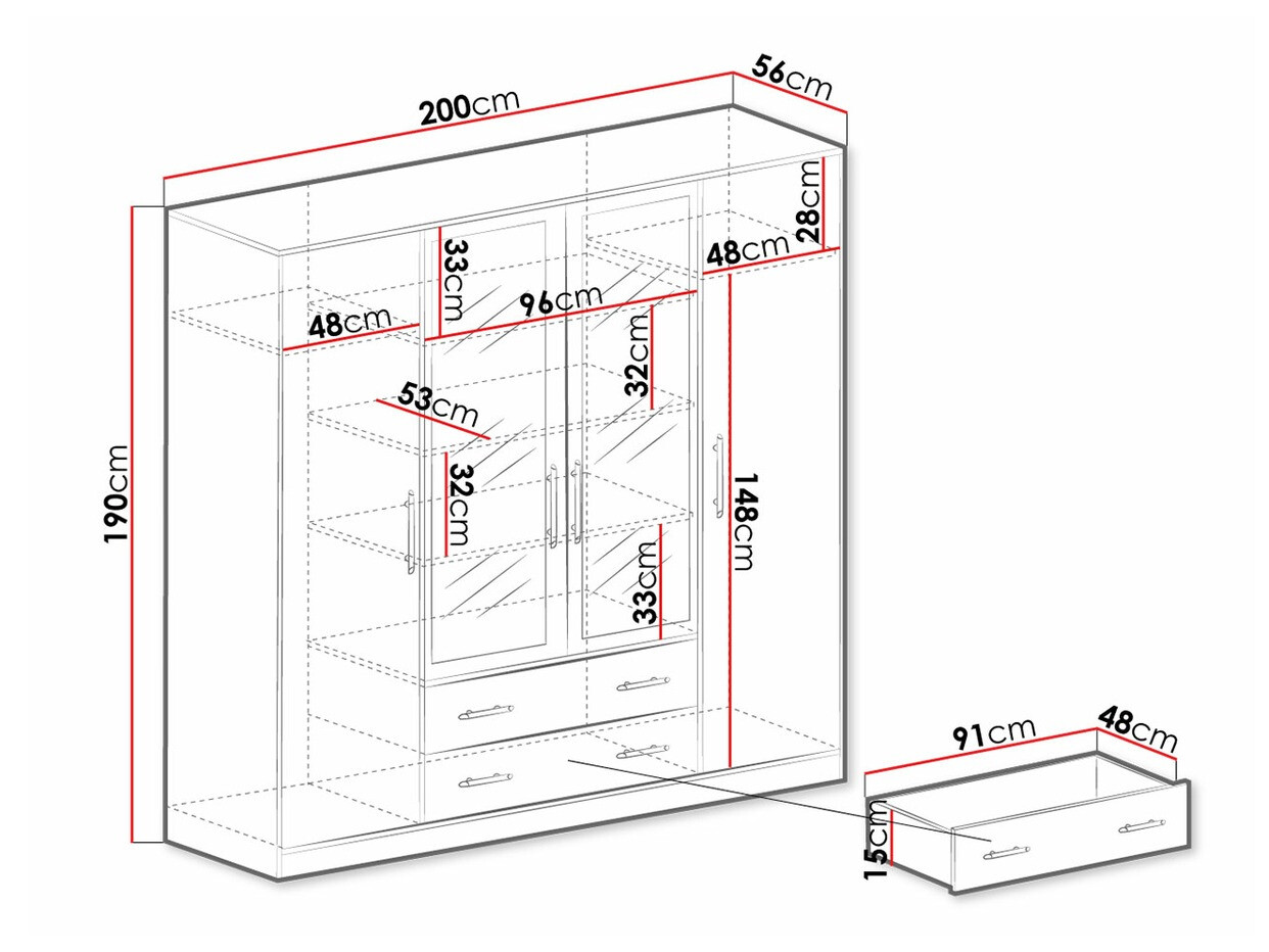 Armario Cavmero 101 (Roble Sonoma + Blanco)