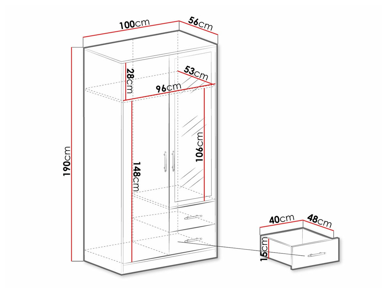 Armario Cavmero 104 (Roble Sonoma + Blanco)