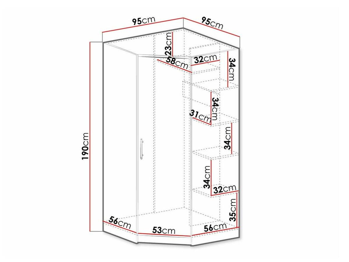 Armario de rincón Cavmero 106 (Antracita)