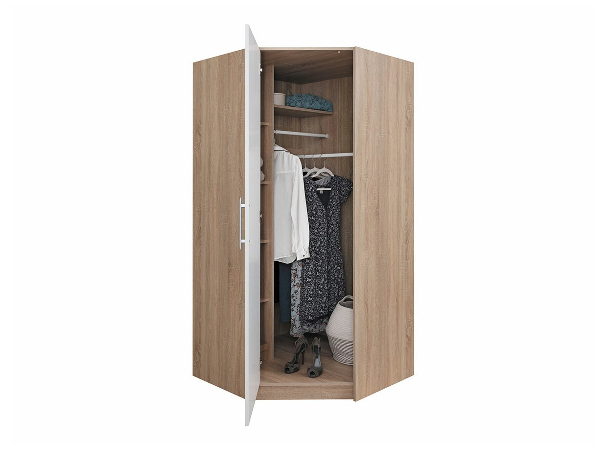 Armario de rincón Cavmero 106 (Roble Sonoma + Blanco)