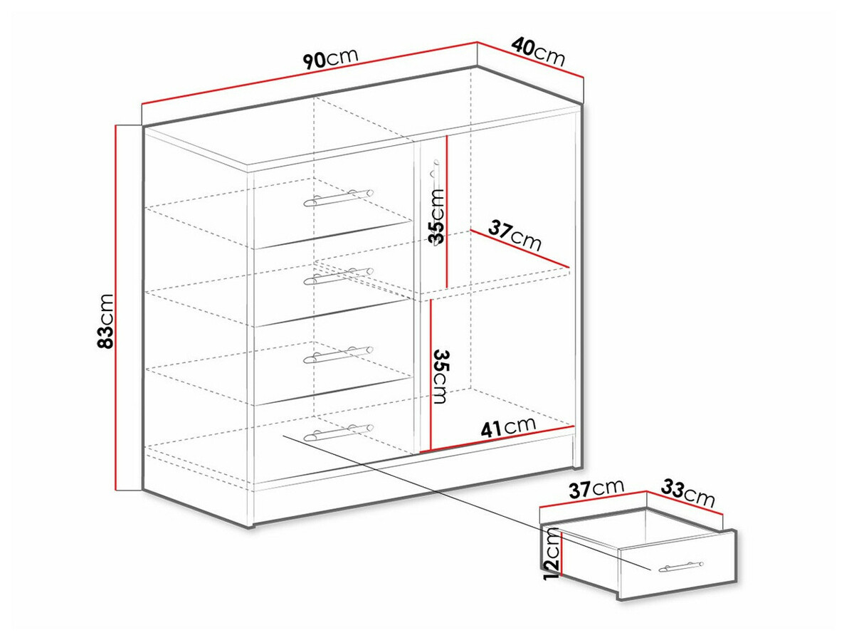 Cómoda Cavmero 108 (Antracita)