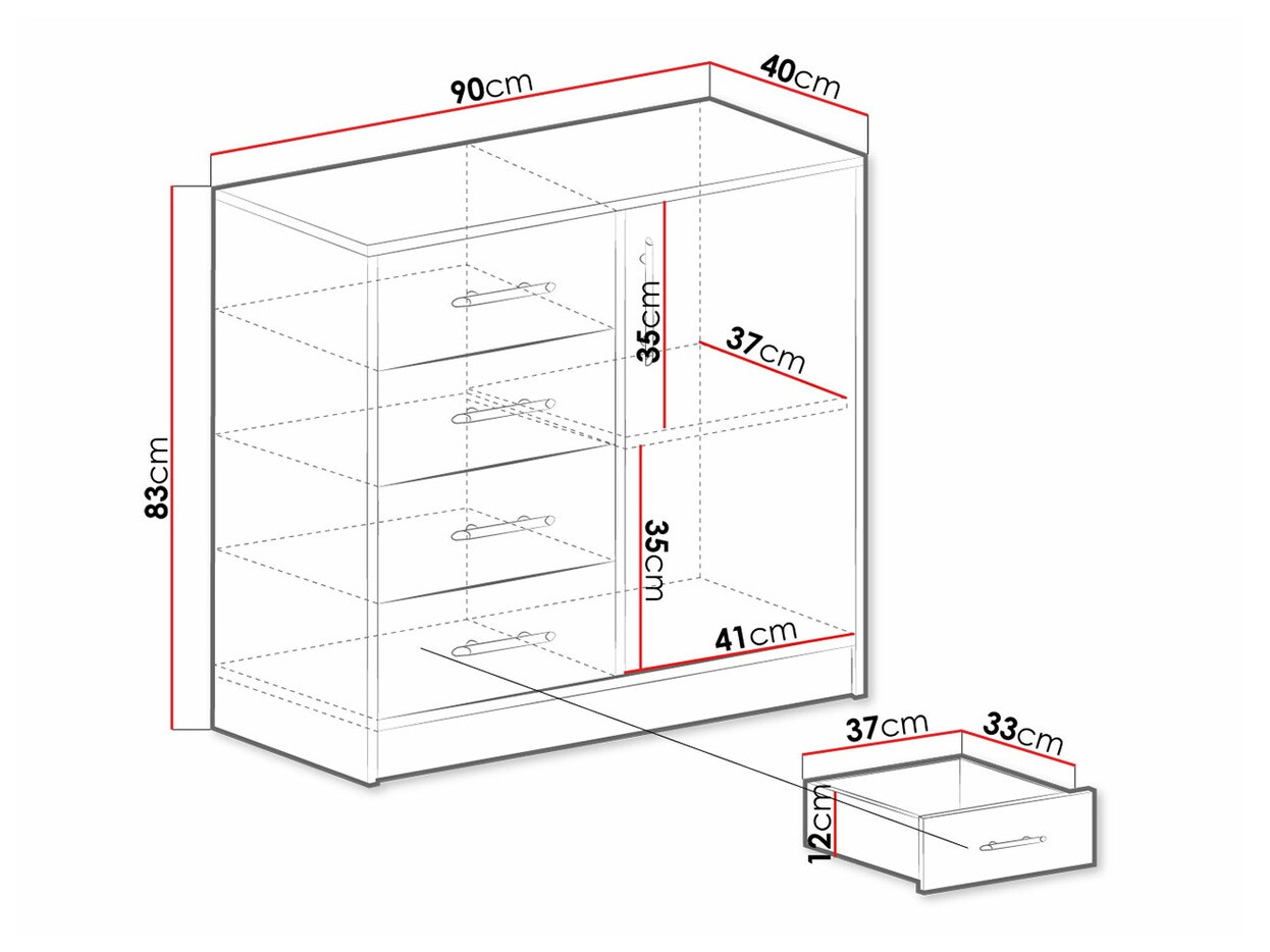 Cómoda Cavmero 108 (Roble Sonoma + Blanco)