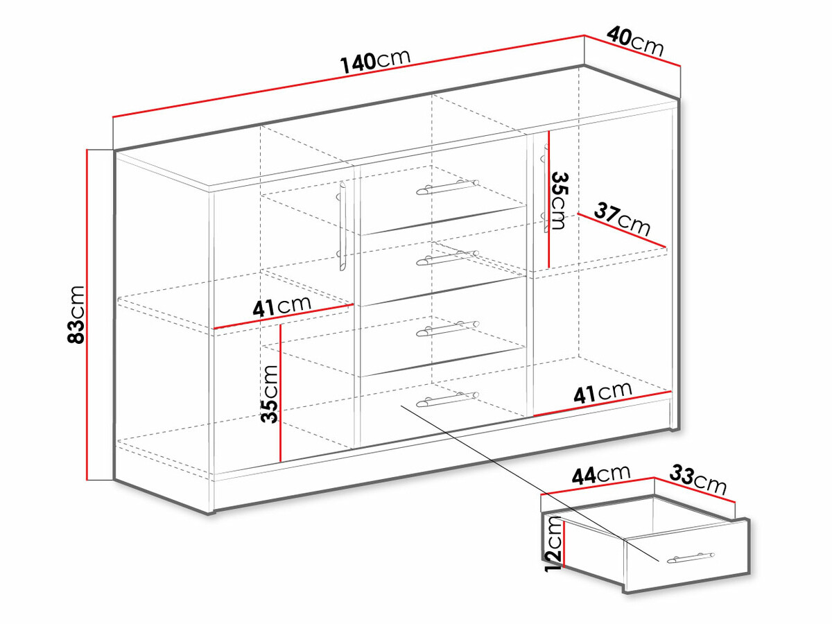 Cómoda Cavmero 109 (Antracita)