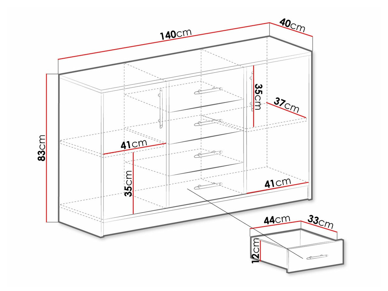 Cómoda Cavmero 109 (Roble Sonoma + Blanco)