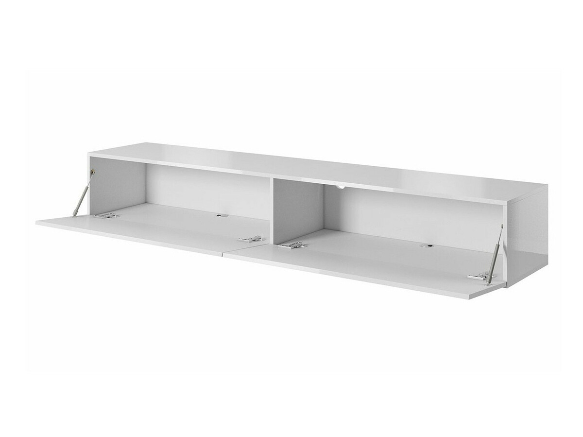 Mueble TV Charlotte 160 (Blanco + Blanco brillante + Dorado)