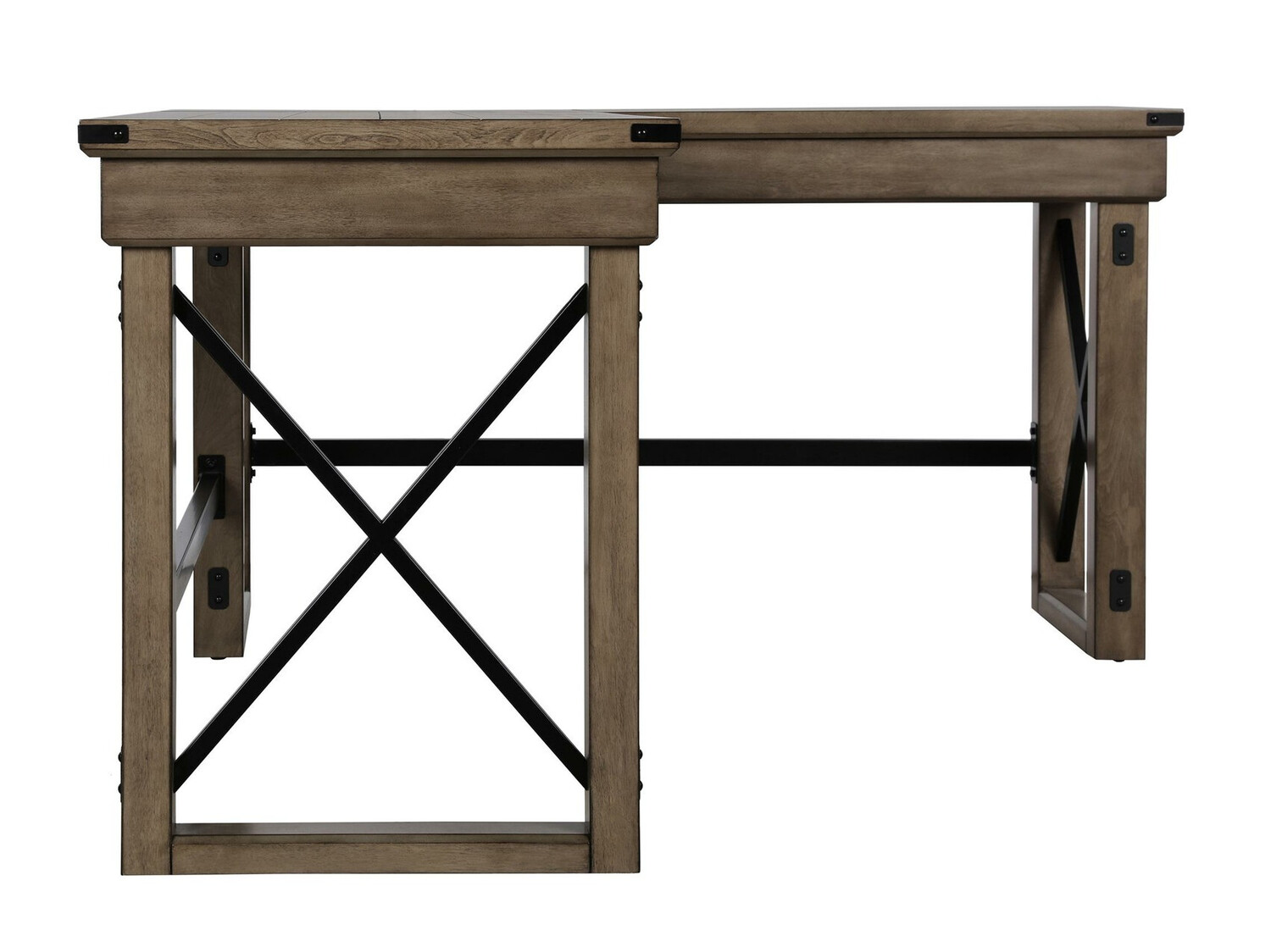 Mesa de ordenador esquinera Tulsa 450 (Gris + Roble)