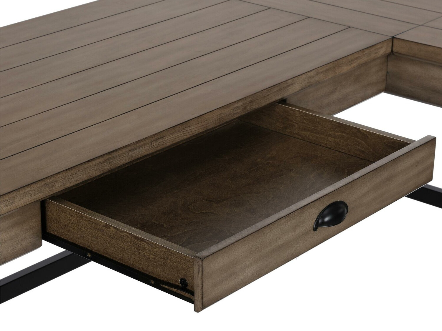 Mesa de ordenador esquinera Tulsa 450 (Gris + Roble)