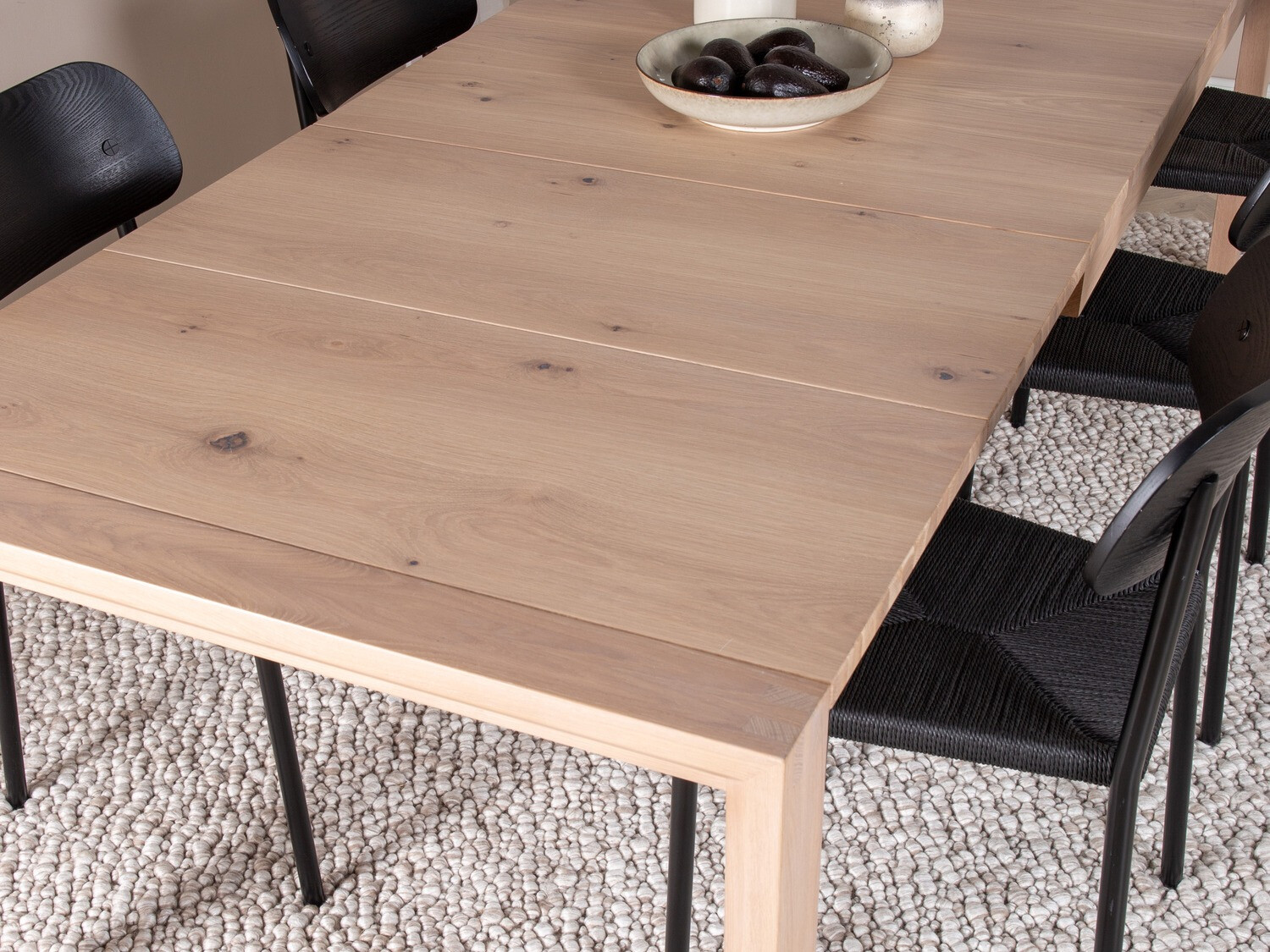 Conjunto de comedor Dallas 2021 (Negro + Luminoso madera)
