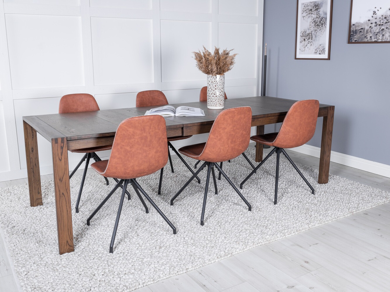 Conjunto de comedor Dallas 2036 (Negro + Naranja)