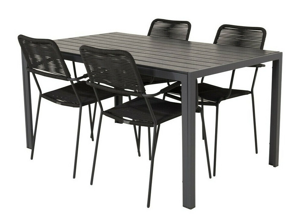 Conjunto de mesa y sillas Dallas 2983 (Negro)