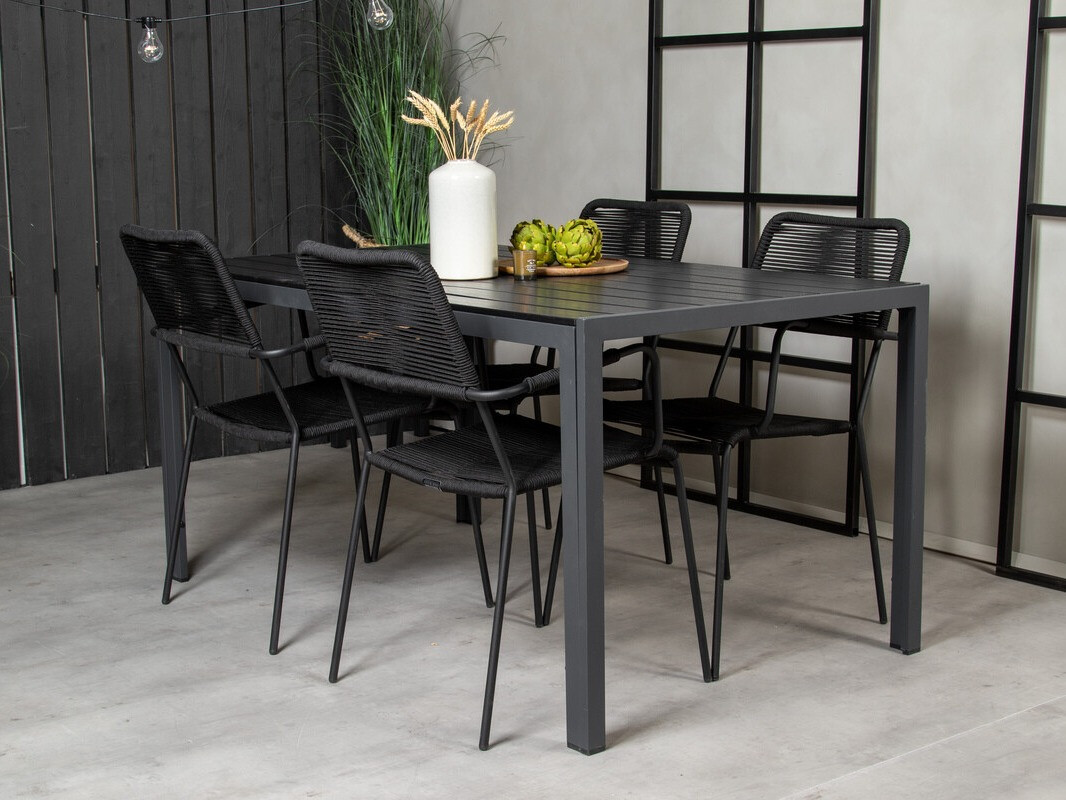 Conjunto de mesa y sillas Dallas 2983 (Negro)