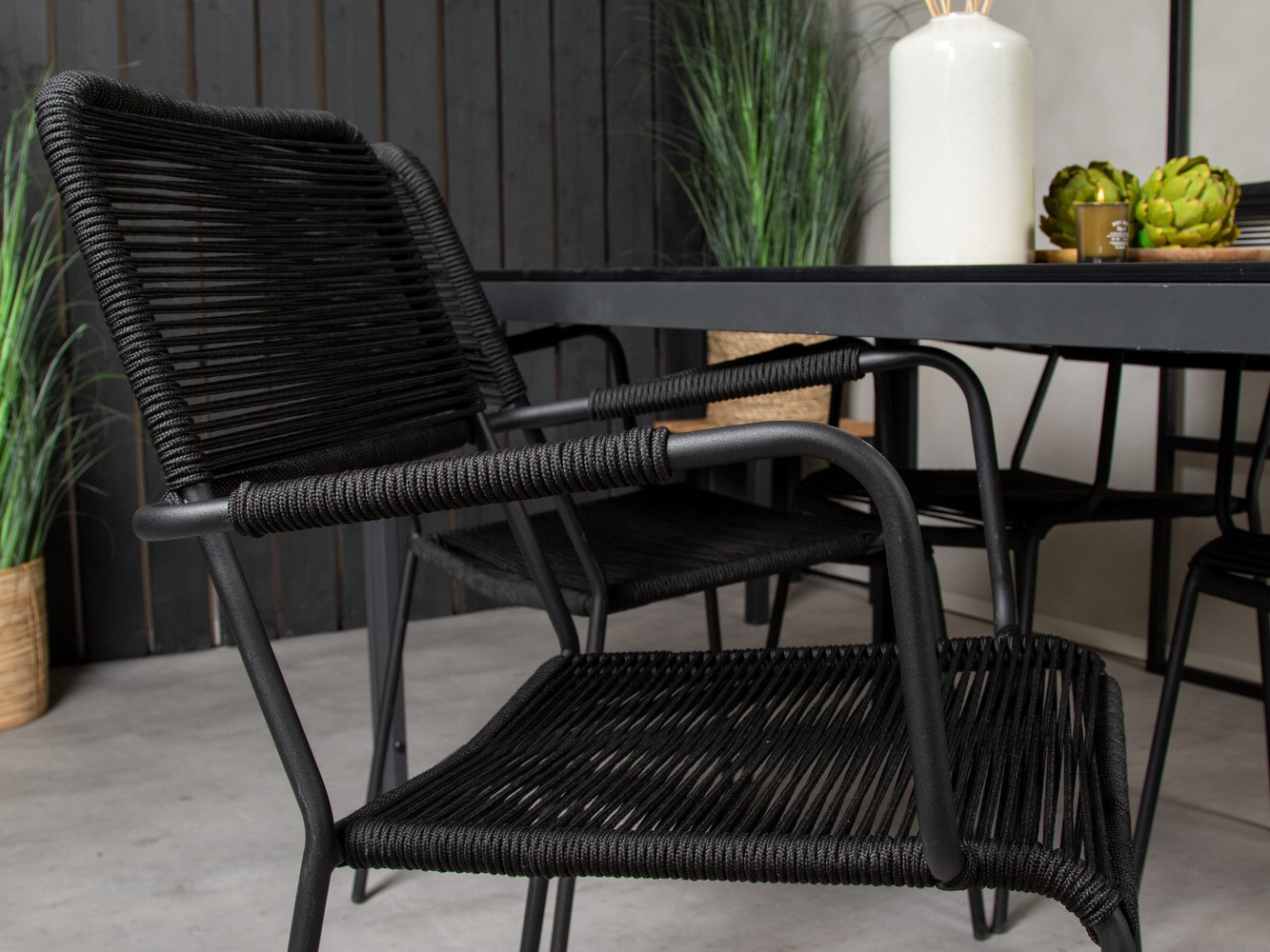 Conjunto de mesa y sillas Dallas 2983 (Negro)