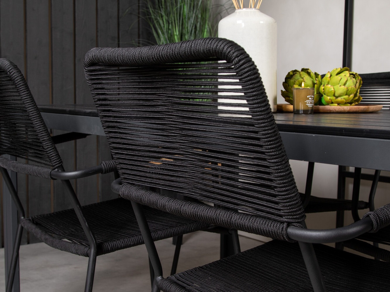 Conjunto de mesa y sillas Dallas 2983 (Negro)