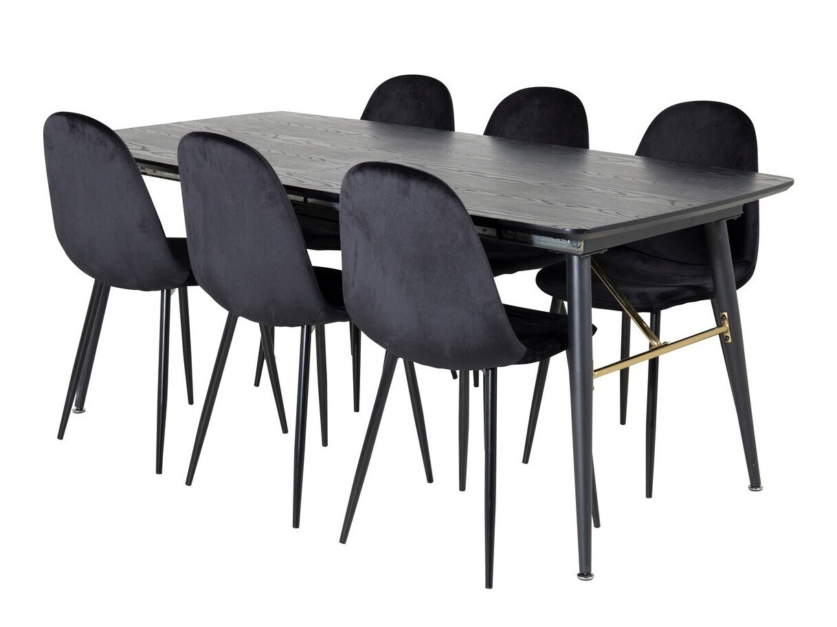 Conjunto de mesas y sillas para comedor Dallas 1580 (Negro)