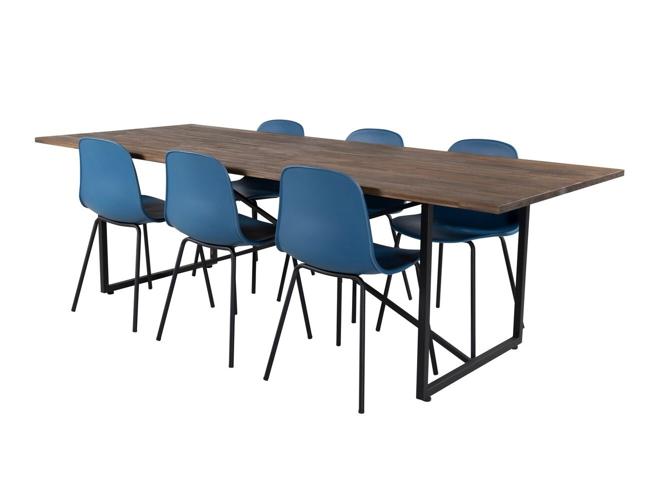 Conjunto de mesas y sillas para comedor Dallas 1861 (Negro + Azul claro)