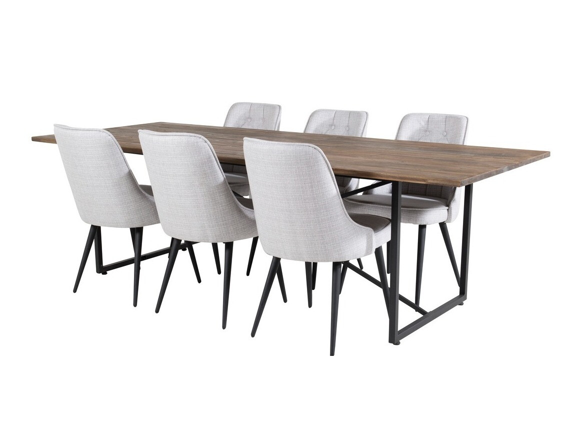 Conjunto de mesas y sillas para comedor Dallas 1865 (Negro + Gris claro)