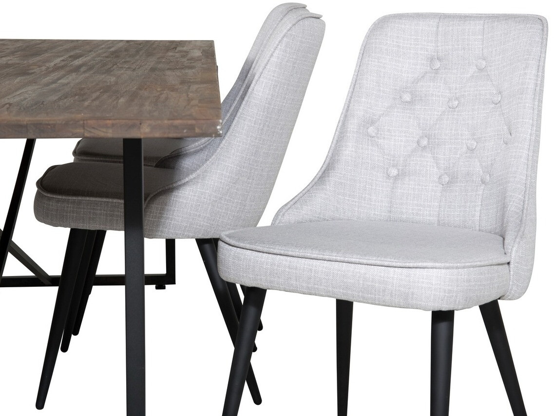 Conjunto de mesas y sillas para comedor Dallas 1865 (Negro + Gris claro)