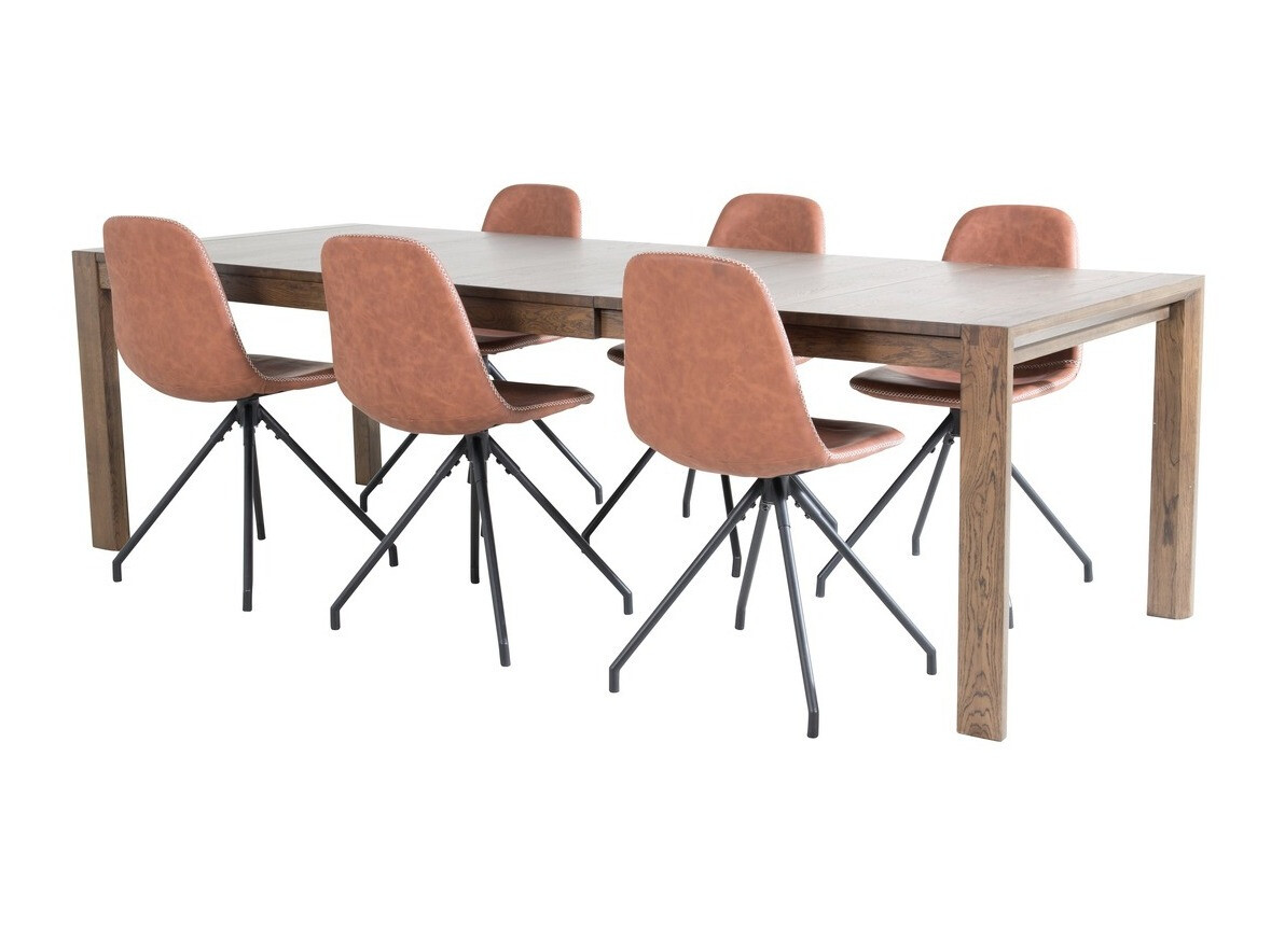 Conjunto de mesas y sillas para comedor Dallas 2036 (Negro + Naranja)
