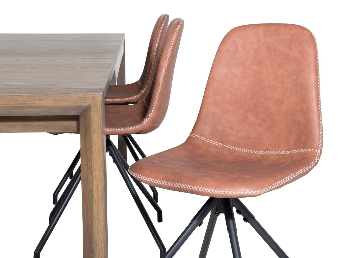 Conjunto de mesas y sillas para comedor Dallas 2036 (Negro + Naranja)