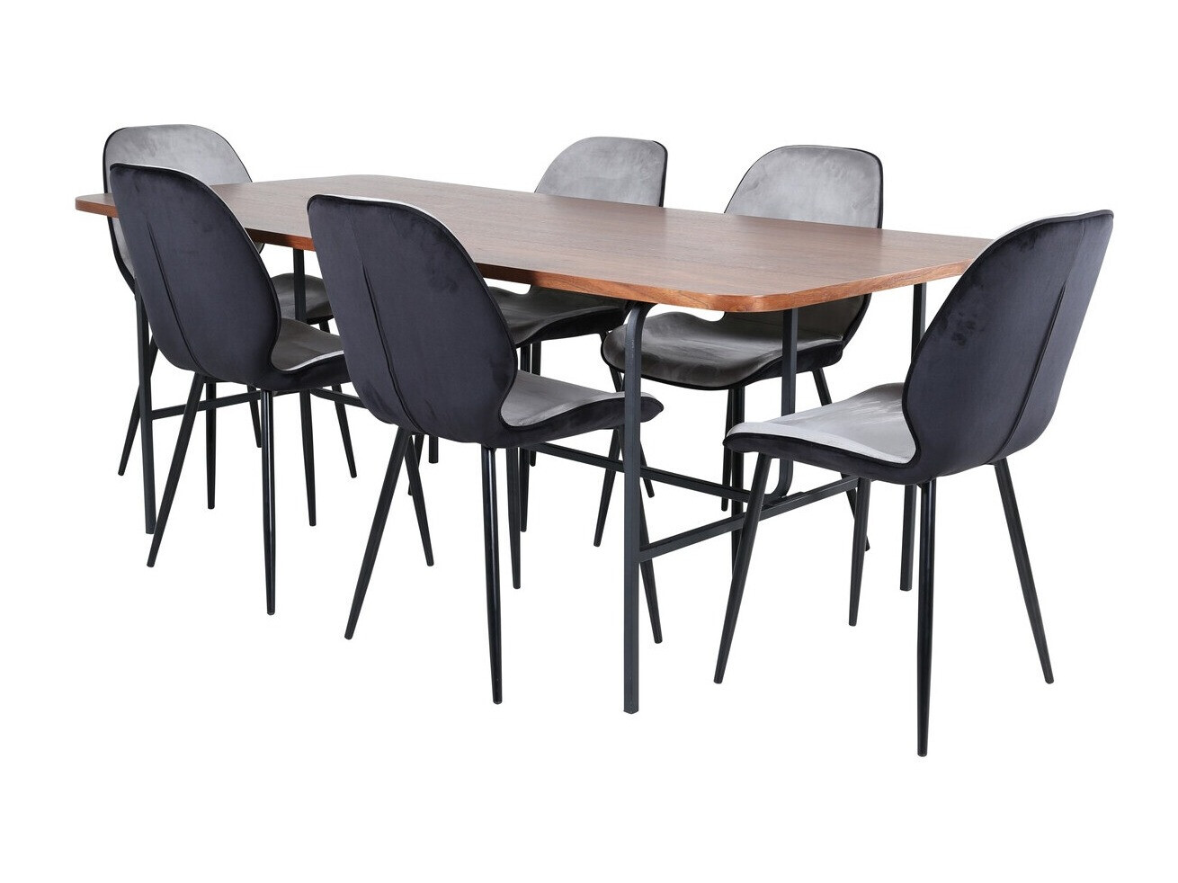 Conjunto de comedor Dallas 2782 (Nogal + Negro)