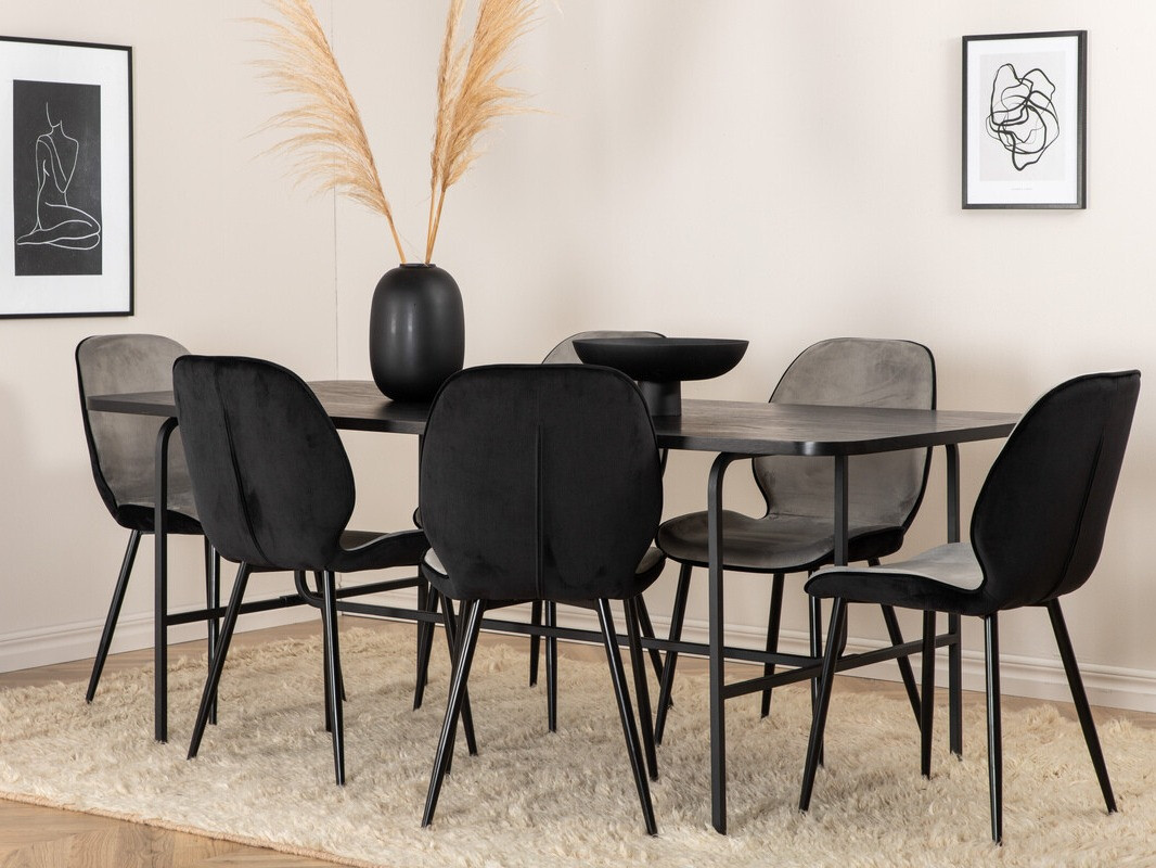 Conjunto de mesas y sillas para comedor Dallas 2782 (Negro)