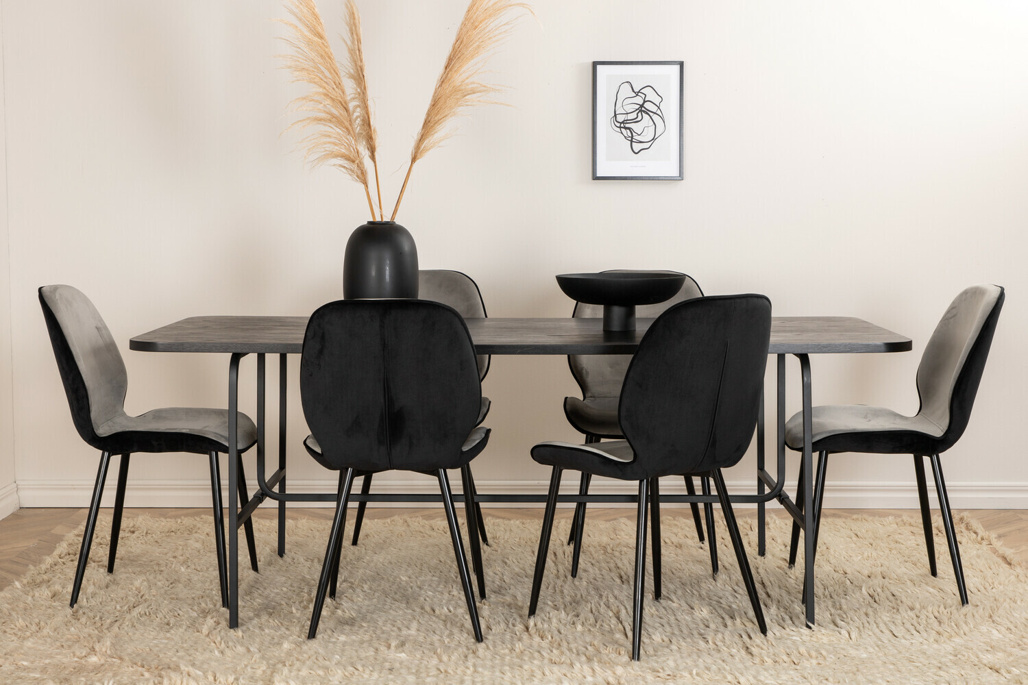 Conjunto de mesas y sillas para comedor Dallas 2782 (Negro)