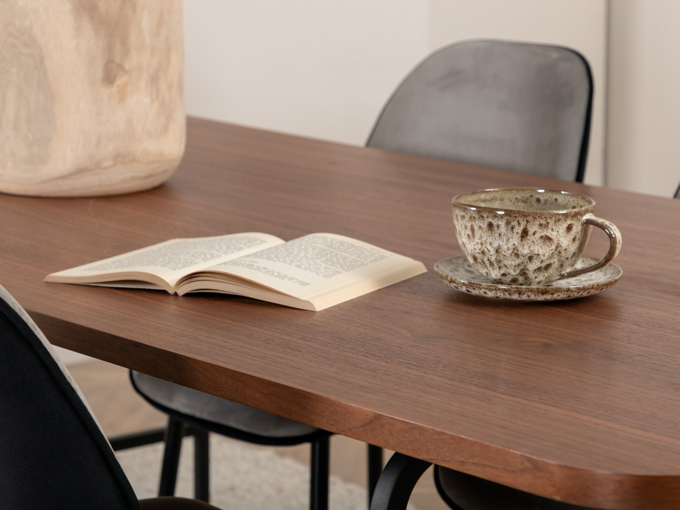 Conjunto de mesas y sillas para comedor Dallas 2782 (Nogal + Negro)