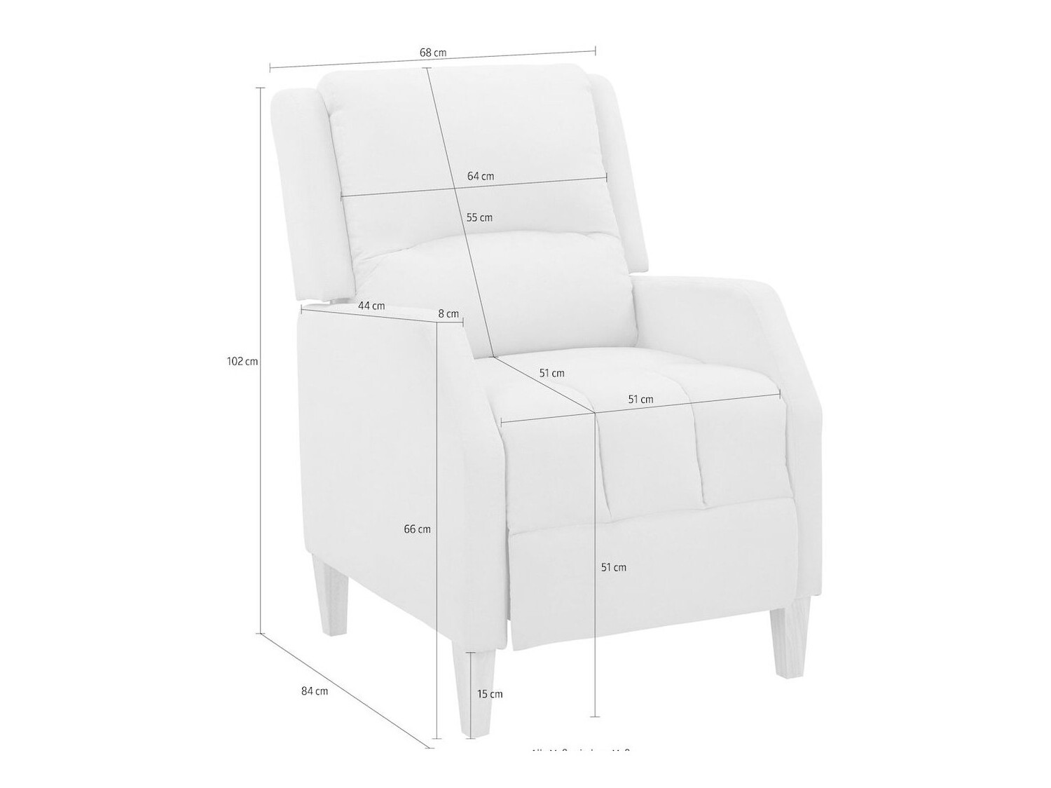 Sillón reclinable Denton 897 (Crema)