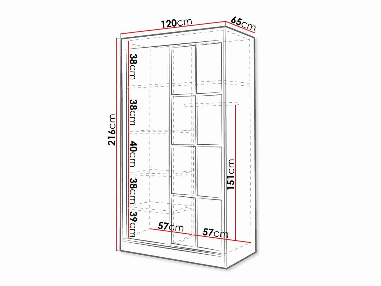 Armario Toledo 118 (Roble Artisan + Negro)