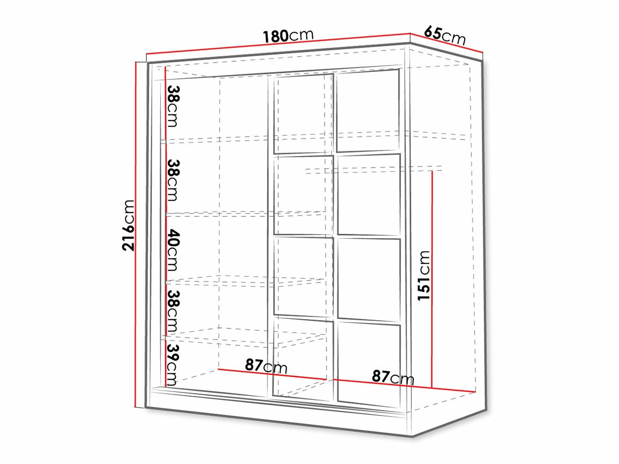 Armario Toledo 118 (Roble Artisan + Negro)